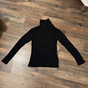 Dolan Women's Black Ribbed Turtleneck L